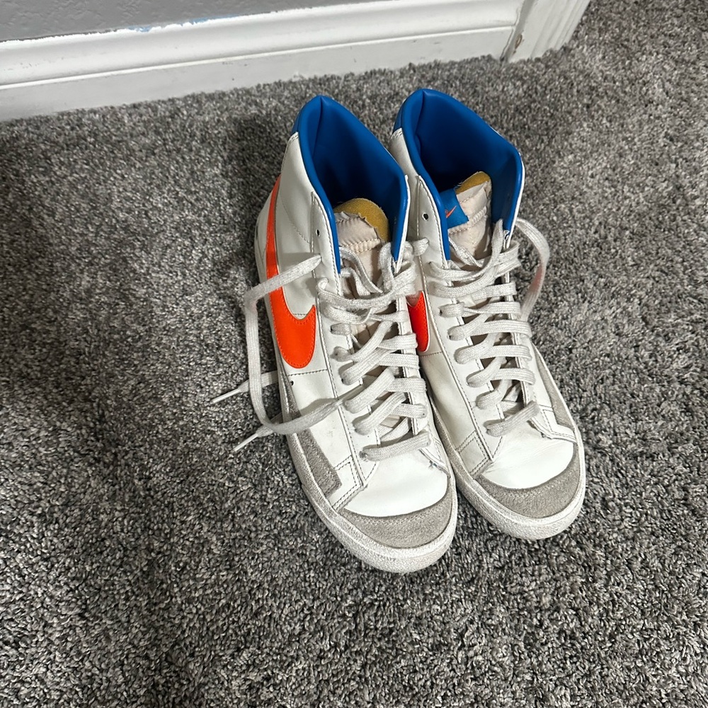Women’s  White and Orange High-Top Sneakers